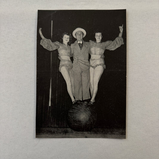 Circus Advertising Flyer Balancing Act 3 Rollings 1960 Vintage