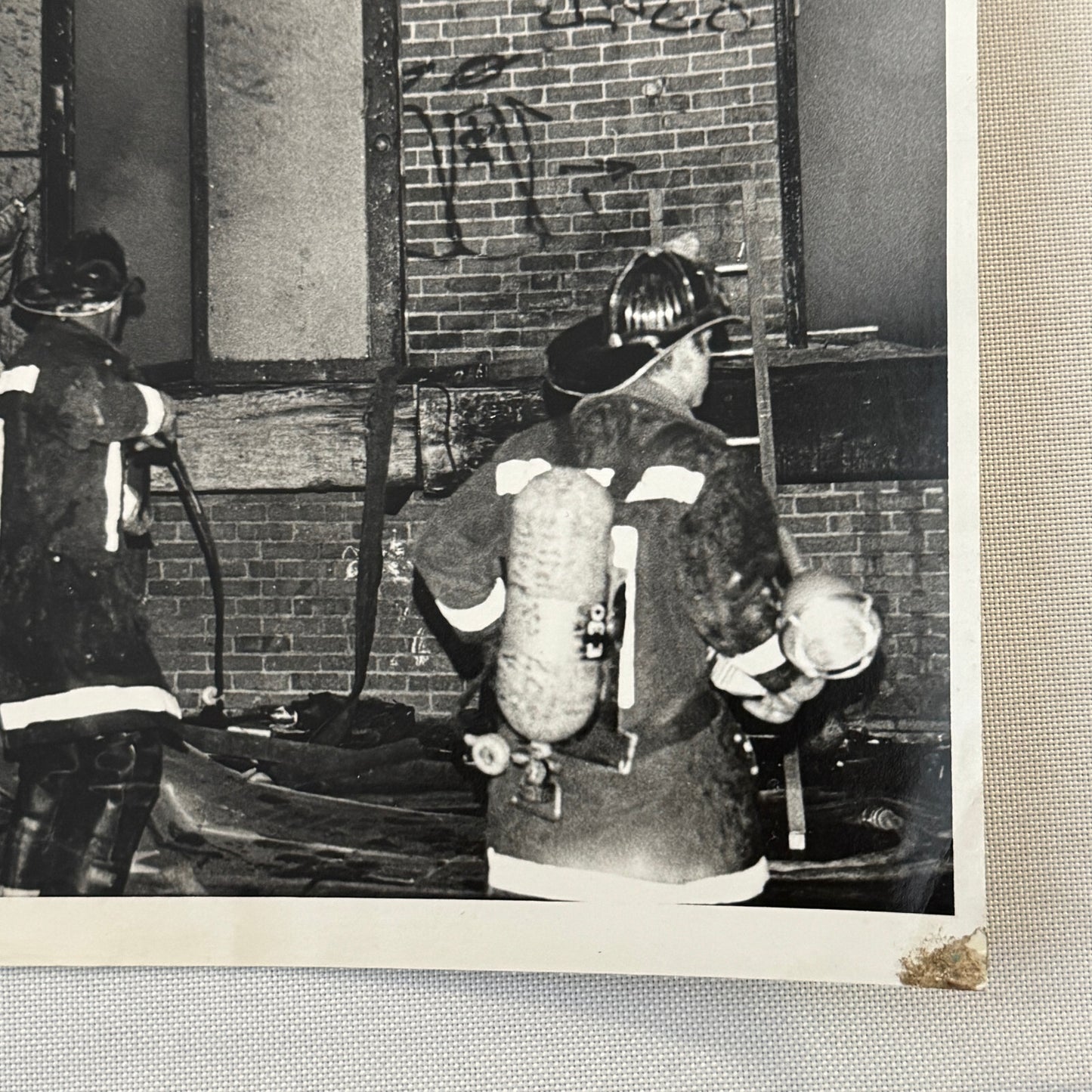 Firefighting Fire Fighter Fire Photo Photograph Print Vintage