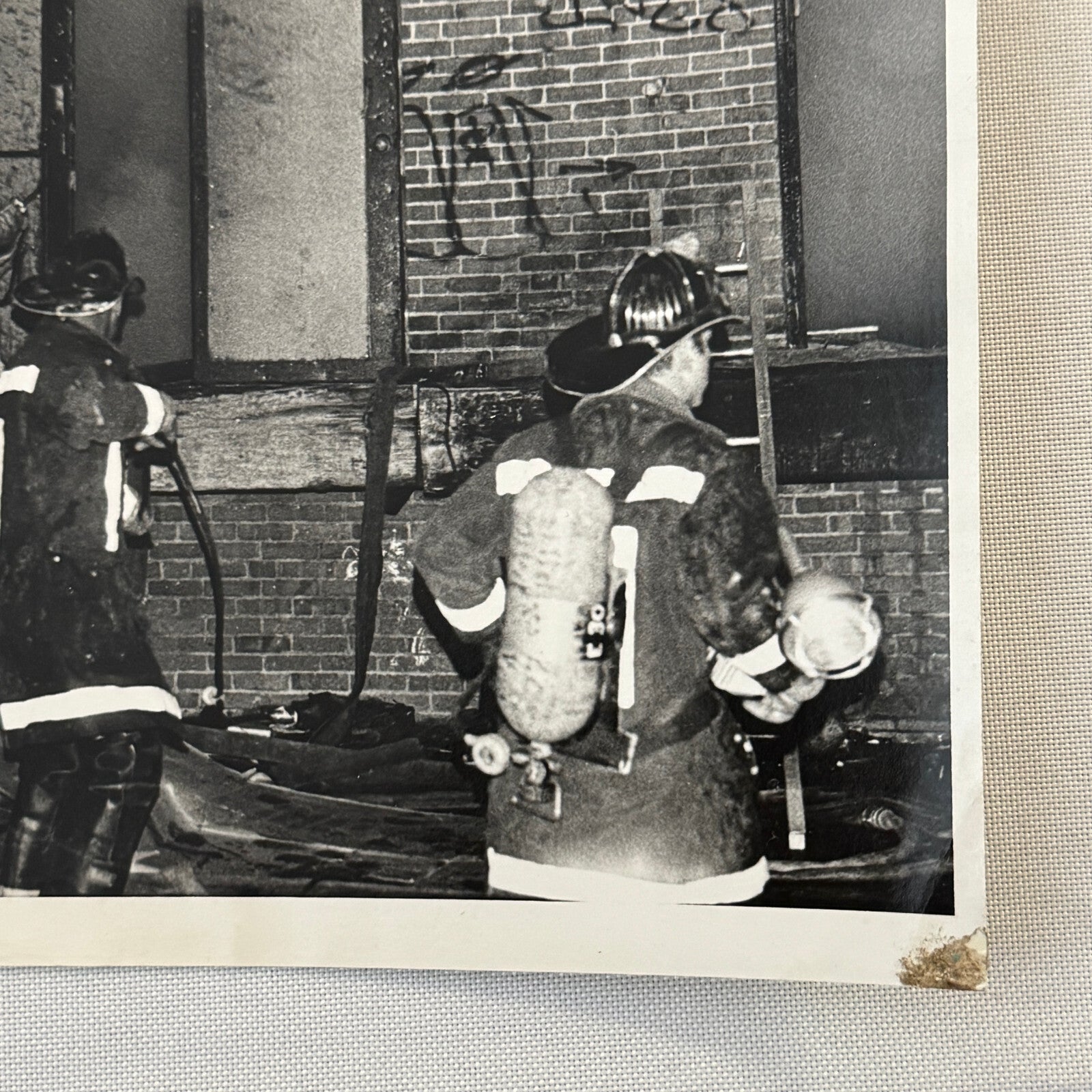 Firefighting Fire Fighter Fire Photo Photograph Print Vintage