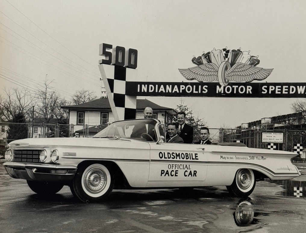 Vintage Indy 500 Racing Photo 1960 Oldsmobile Official Pace Car Photograph