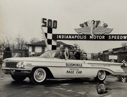 Vintage Indy 500 Racing Photo 1960 Oldsmobile Official Pace Car Photograph