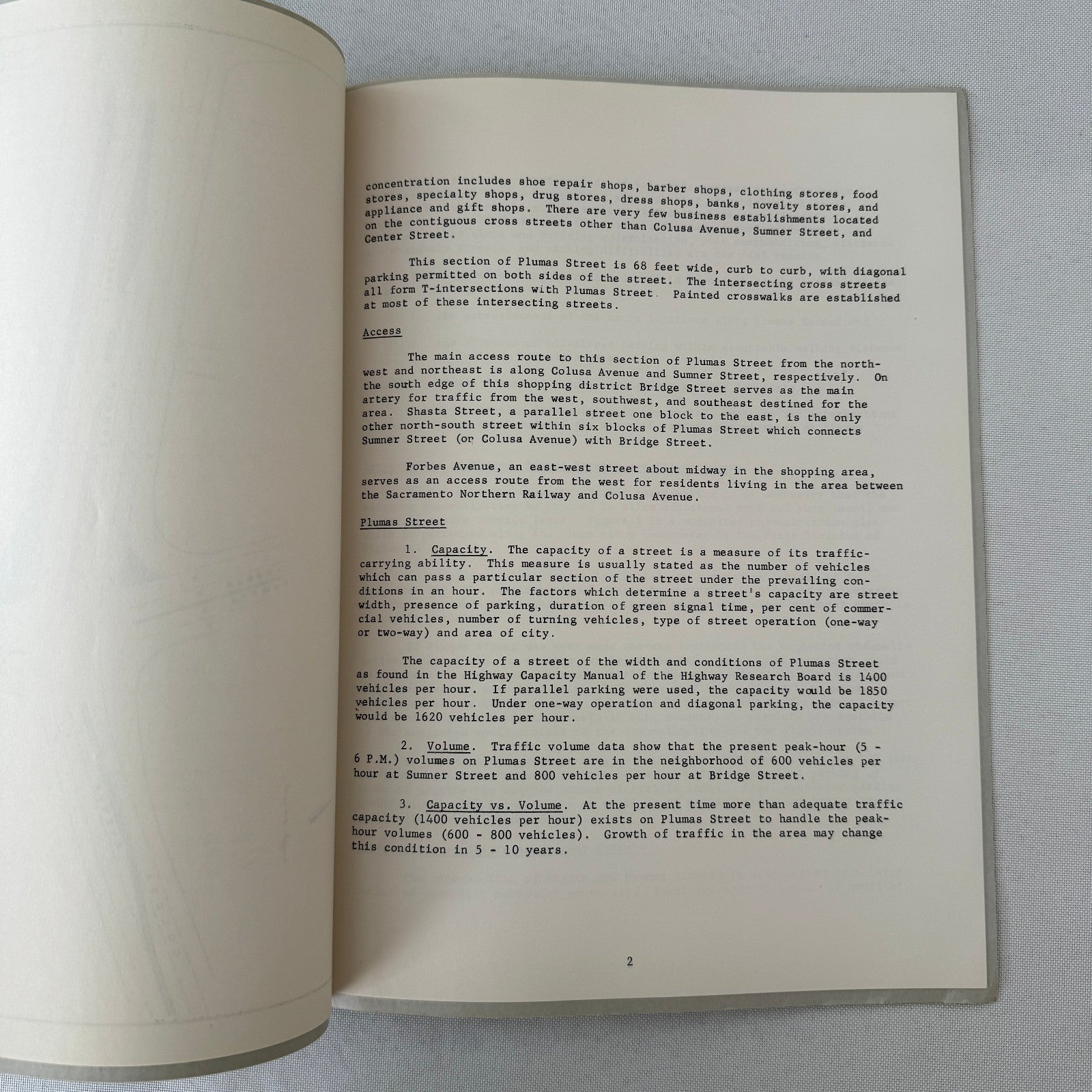 1959 Yuba City California Civil Engineering Traffic Study Report Document