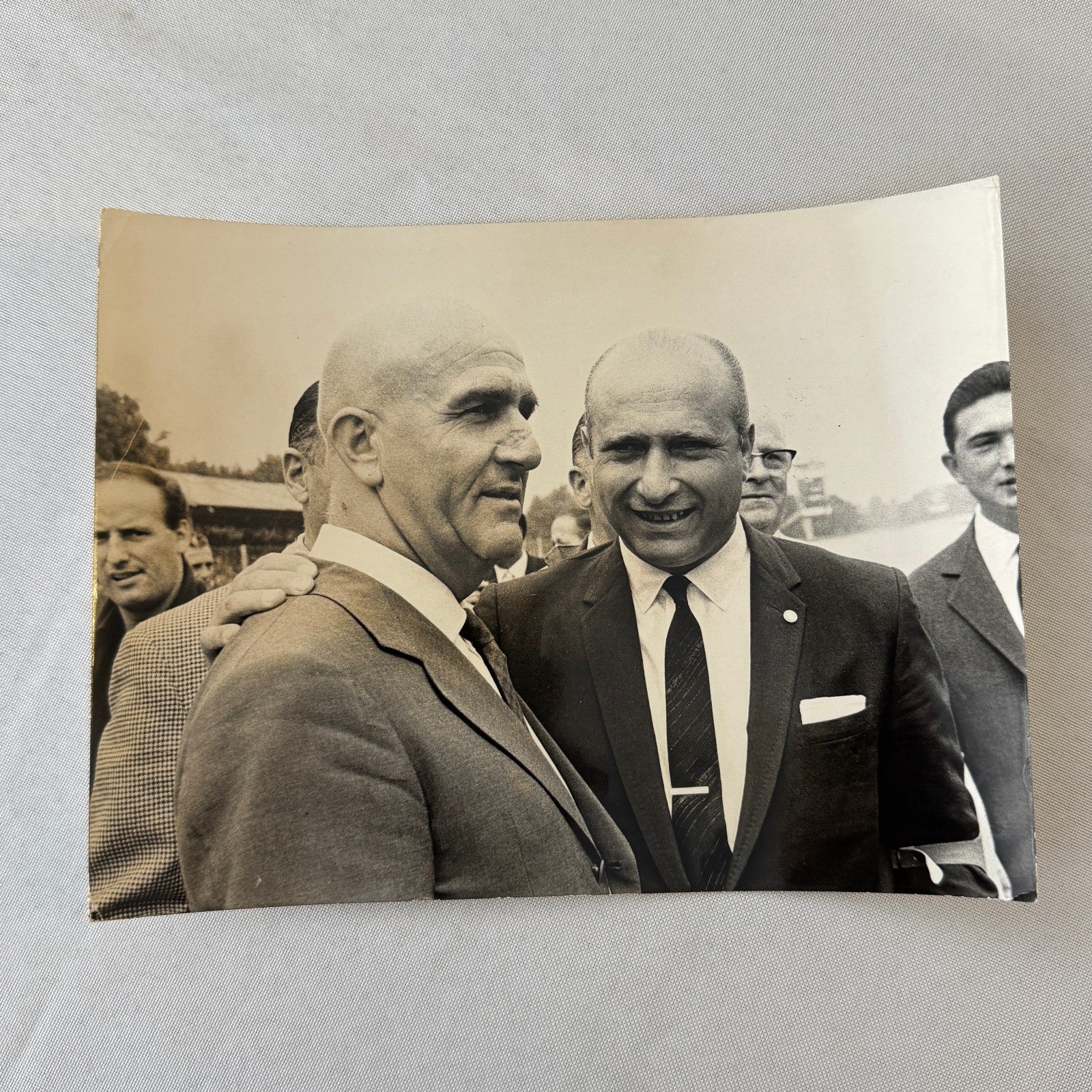 Juan Manuel Fangio Giuseppe Farina Racing Driver Press Photo Photograph Italian
