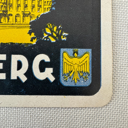 Vintage Hotel Travel Luggage Label Grand Hotel Nurnberg Nuremberg Germany German