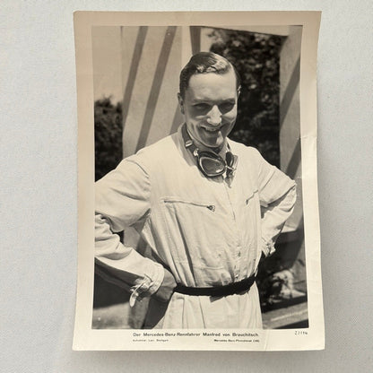 Manfred von Brauchitsch Mercedes Benz Racing Driver Photo Photograph German
