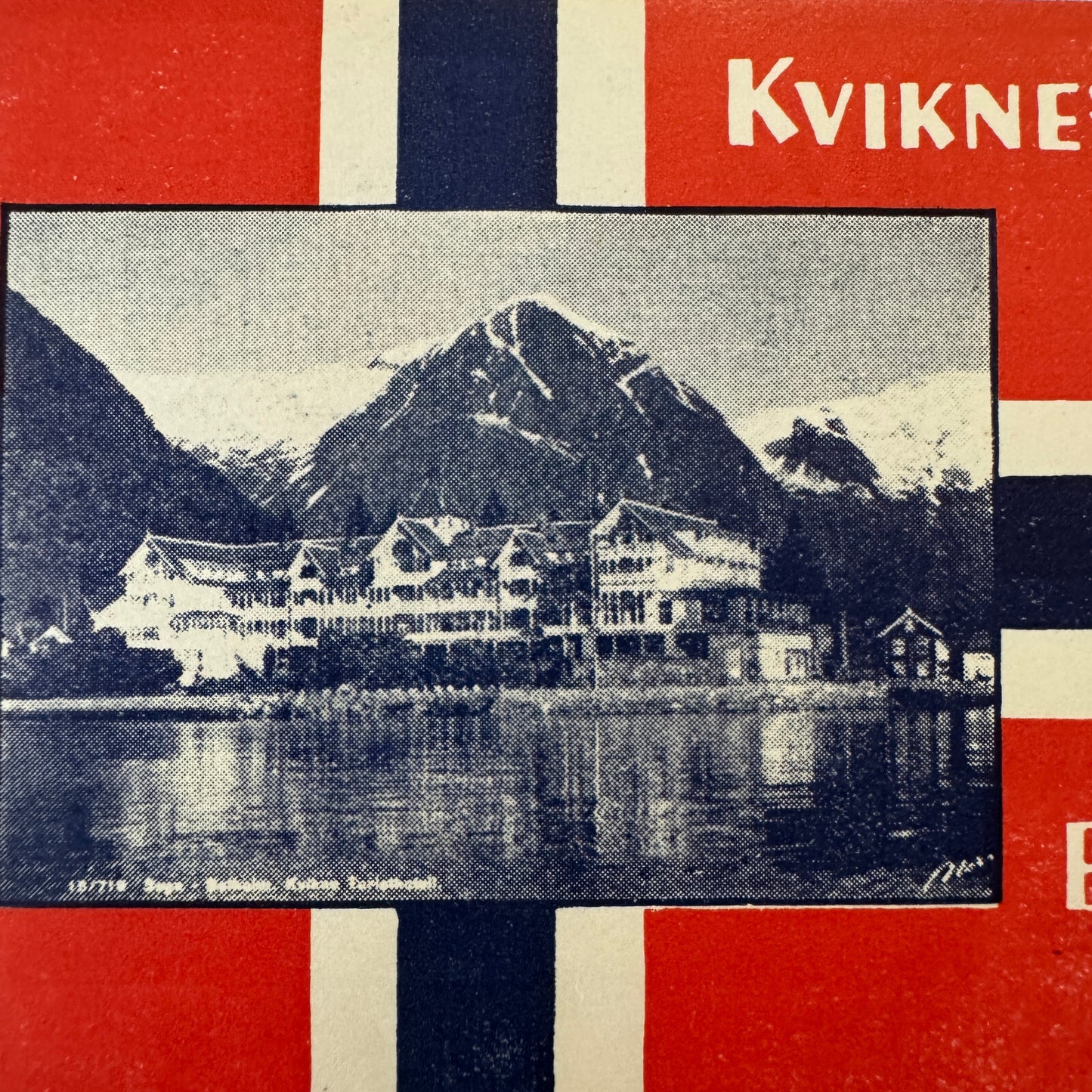 Vintage Hotel Travel Luggage Label Hotel Balholm Norway Norge Kviknes Hotel