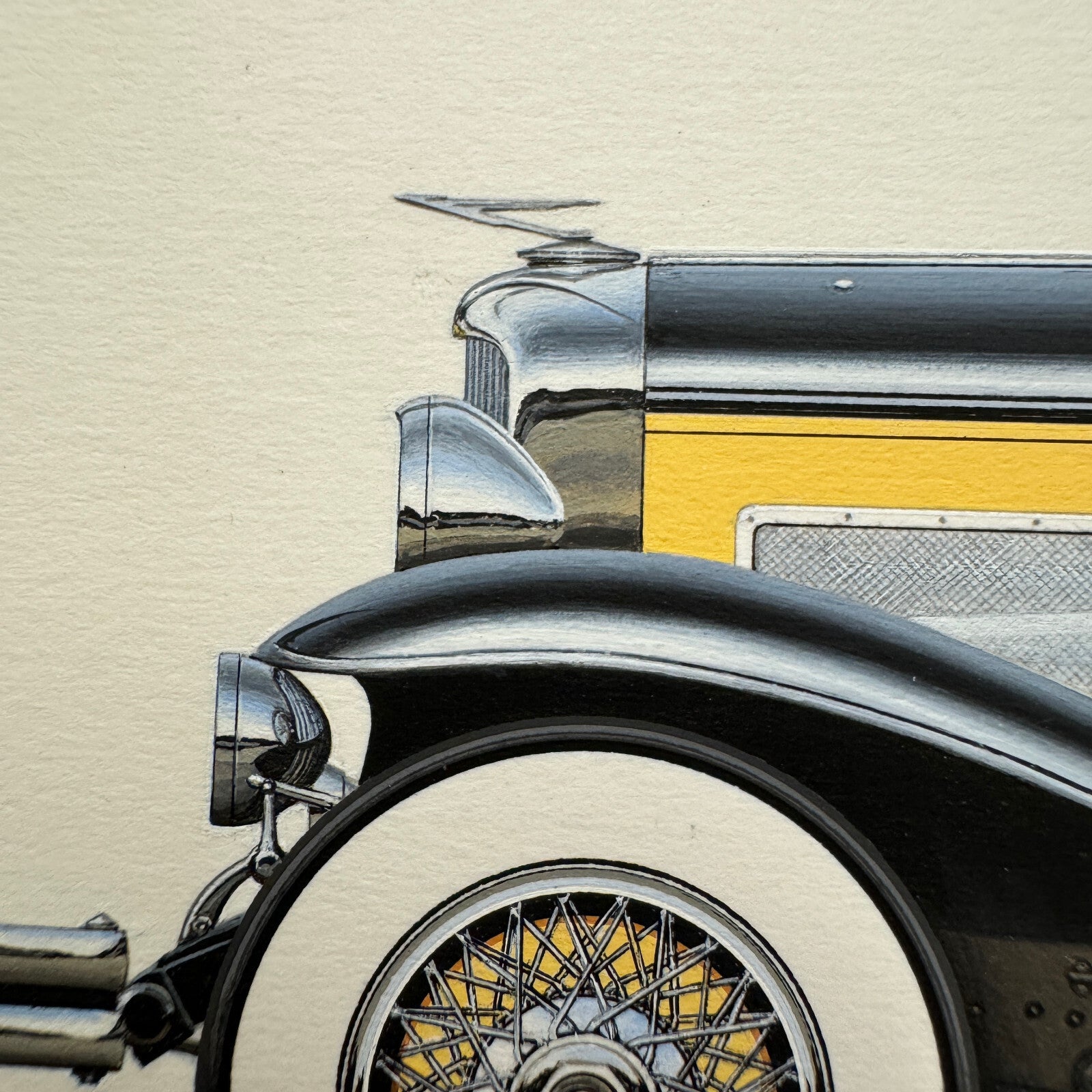 1932 Duesenberg Model J by Coachbuilder Derham Car Illustration Art Drawing