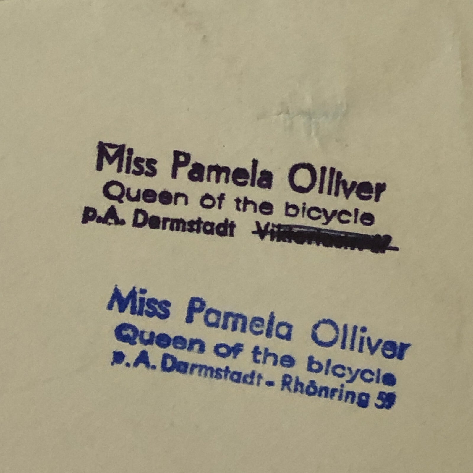 Circus Bicycle Act Performer Photo Photograph Miss Pamela Olliver Vintage