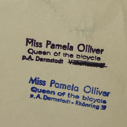 Circus Bicycle Act Performer Photo Photograph Miss Pamela Olliver Vintage
