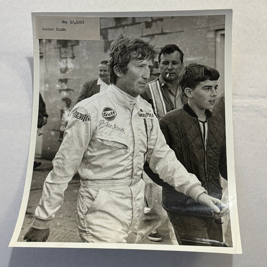 Vintage Racing Photo 1968 Jochen Rindt Racing Driver Motorsport Gulf Racing