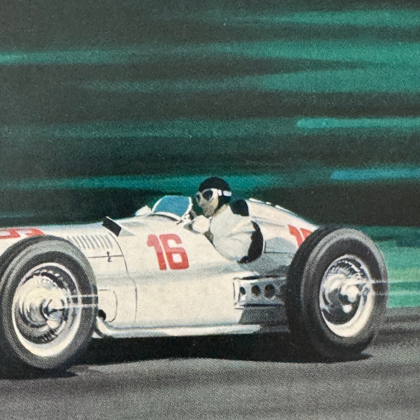Richard Seaman 1938 German Grand Prix Mercedes Benz Racing Illustration Print