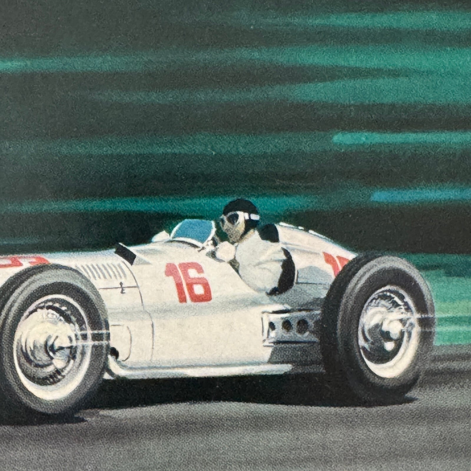 Richard Seaman 1938 German Grand Prix Mercedes Benz Racing Illustration Print