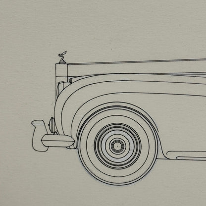 Rolls Royce Silver Cloud Convertible Car Illustration Art Drawing Hand Drawn