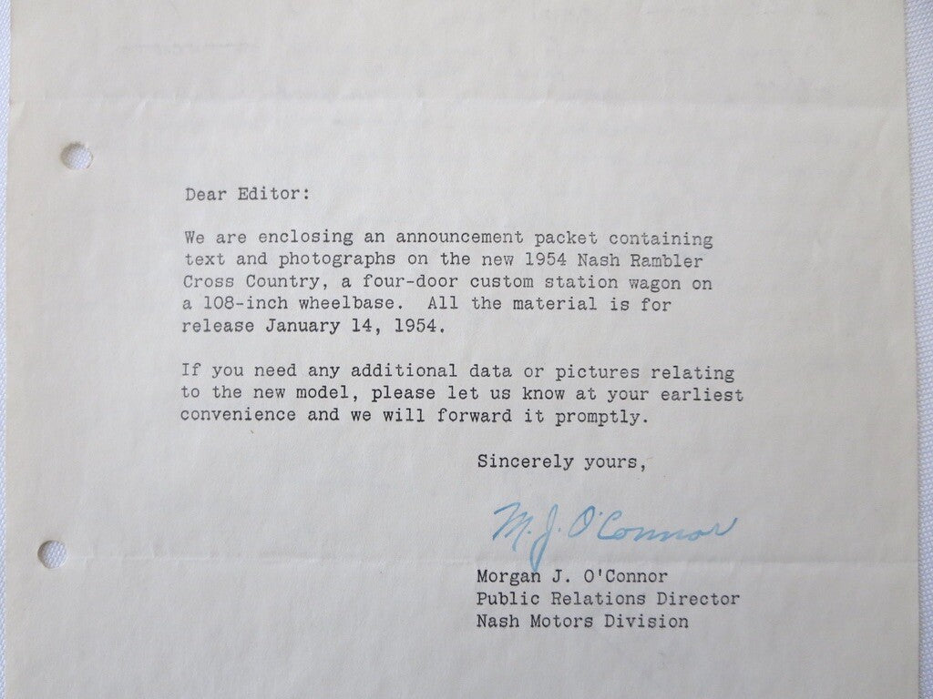 1949 - 1955 Nash Motors Car Company Letter Letterhead Document Lot of 8