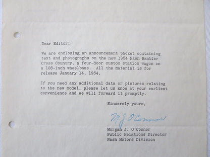 1949 - 1955 Nash Motors Car Company Letter Letterhead Document Lot of 8