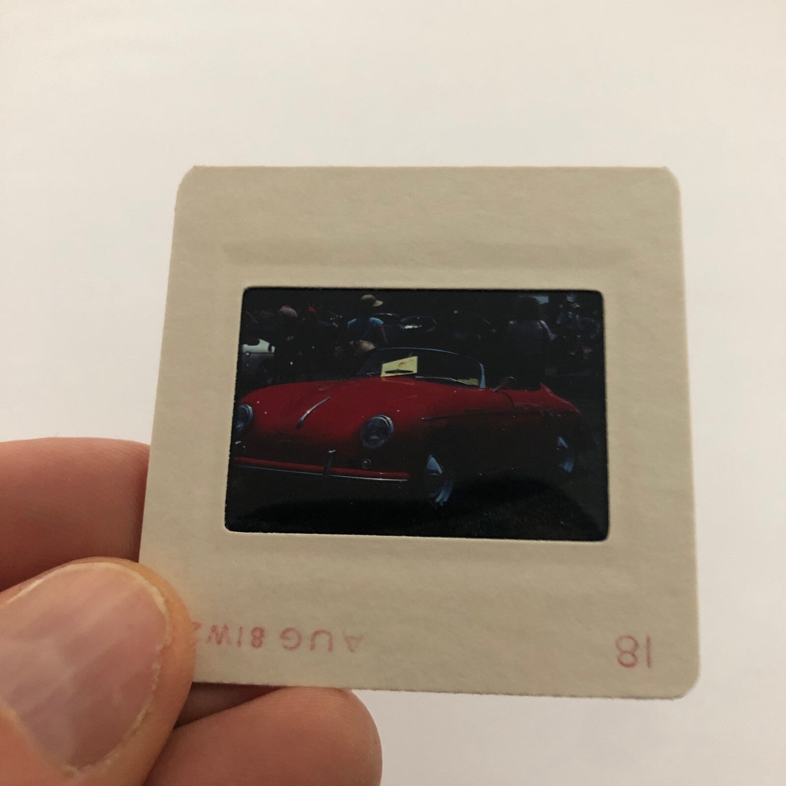 Porsche 356 Cabriolet Convertible Car Show 35mm Photo Slide Vintage 1981