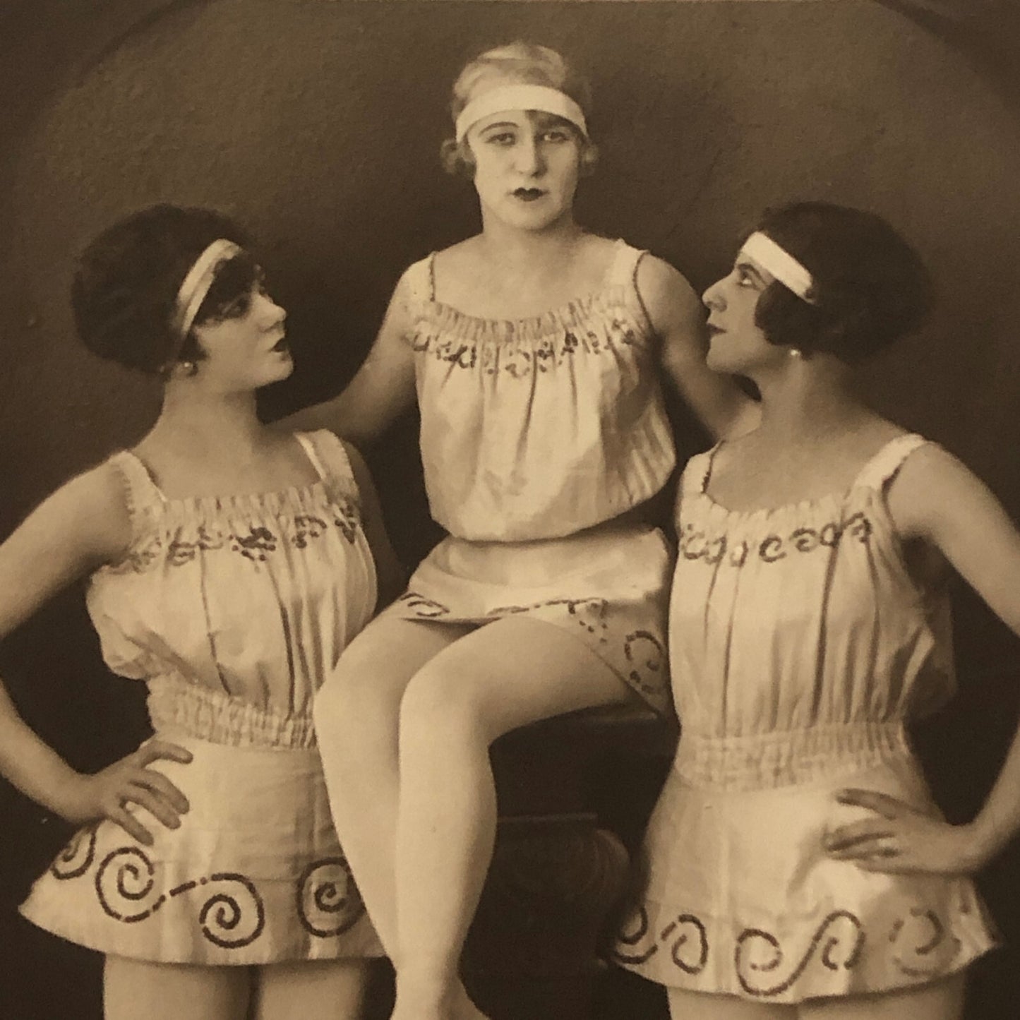 Circus Performers in Costume Real Photo Postcard Post Card RPPC Reading Sisters