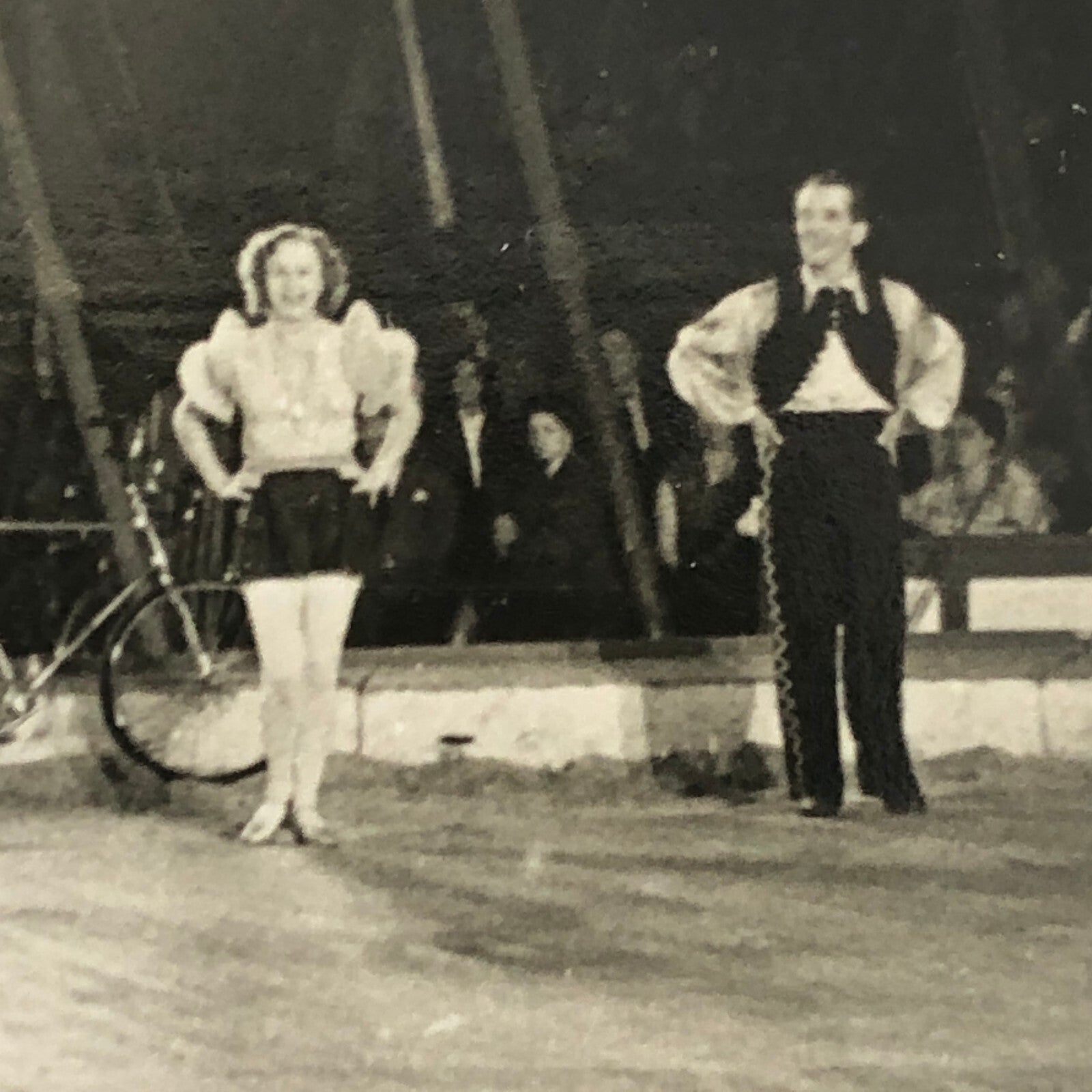 Circus Performer Bicycle Balancing Act Photo Photograph Vintage