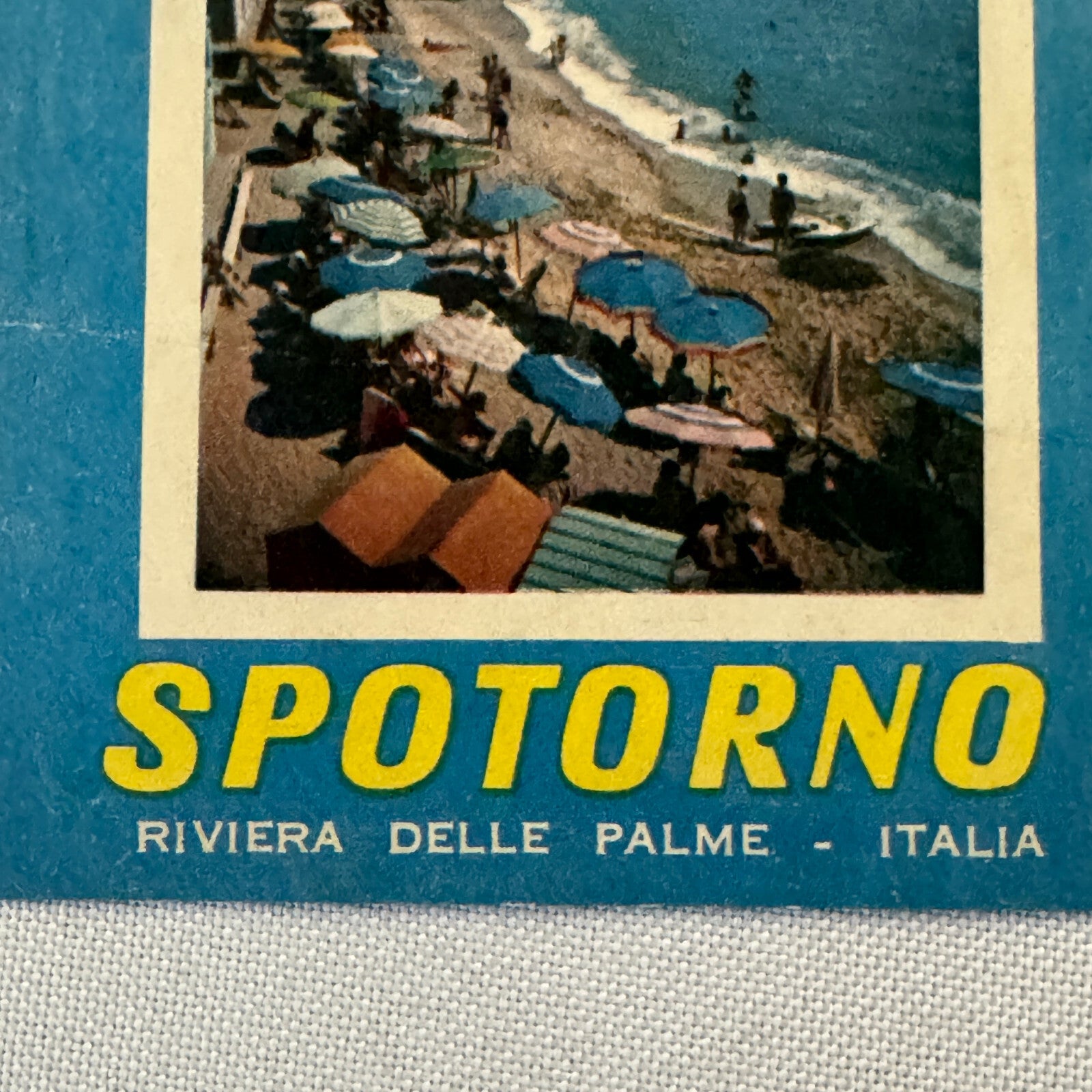 Vintage Hotel Travel Luggage Label Hotel Spotorno Riviera Delle Palme Italy