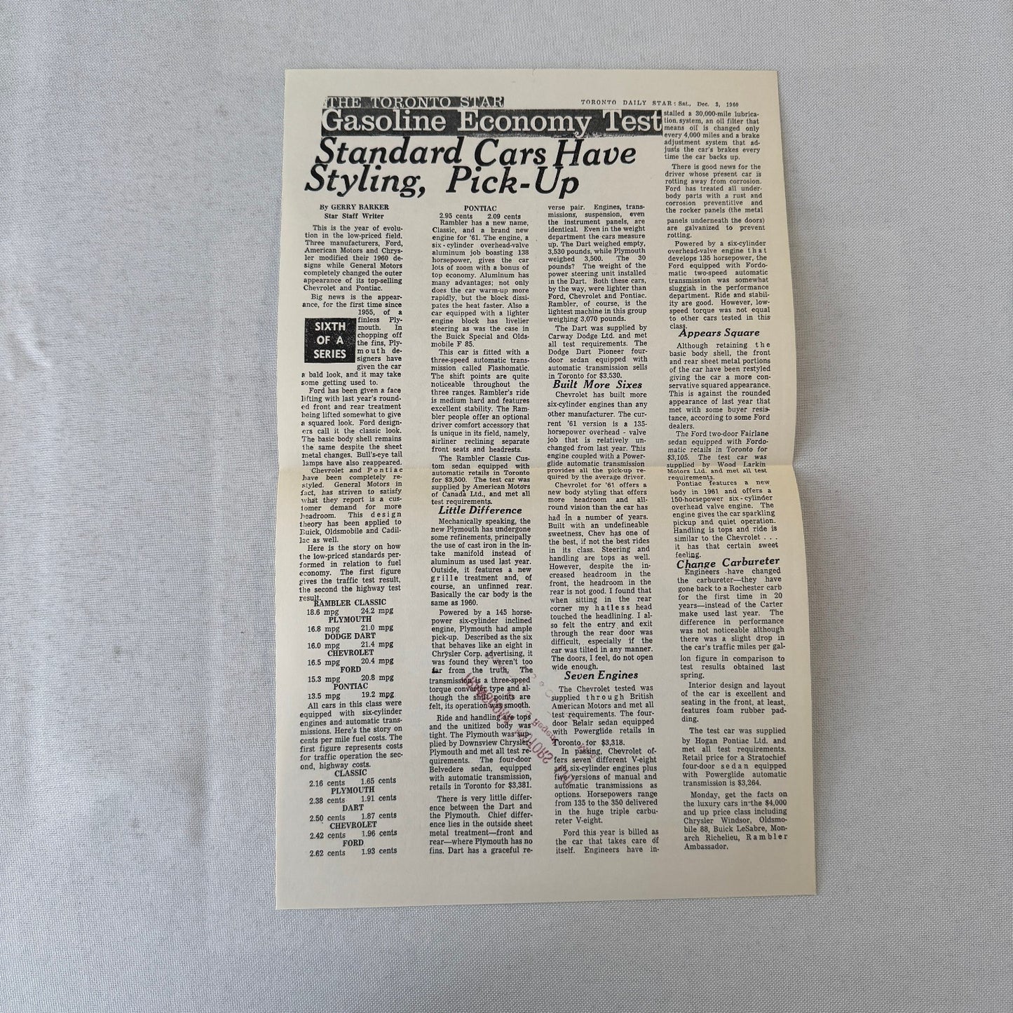 1961 Rambler Car Sales Brochure Catalog American Classic Ambassador V8 Canadian