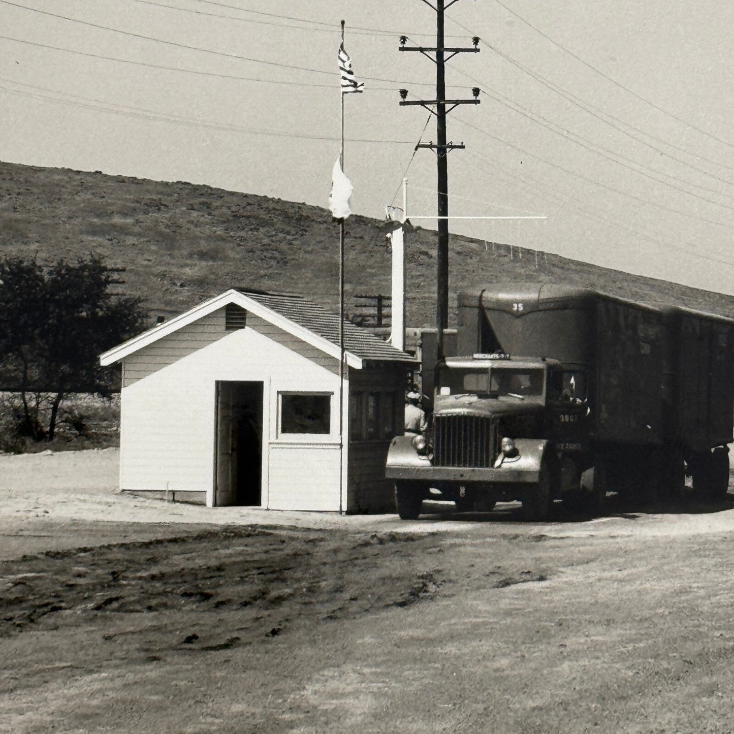 California Highway Inspection Station Vintage Photo Photograph 1947