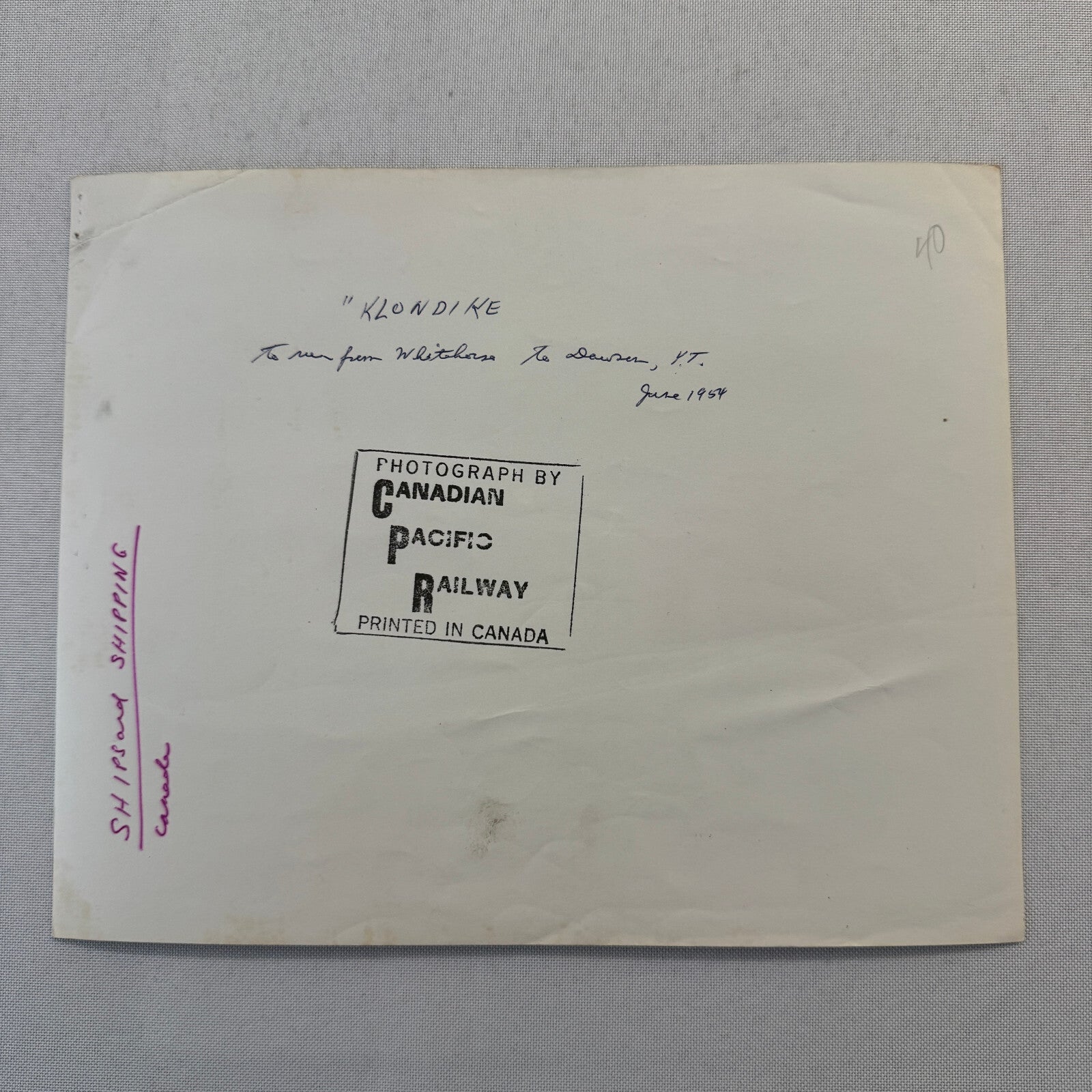 Vintage Canadian Pacific Railway Photograph Sternwheeler Klondike Ship 1954