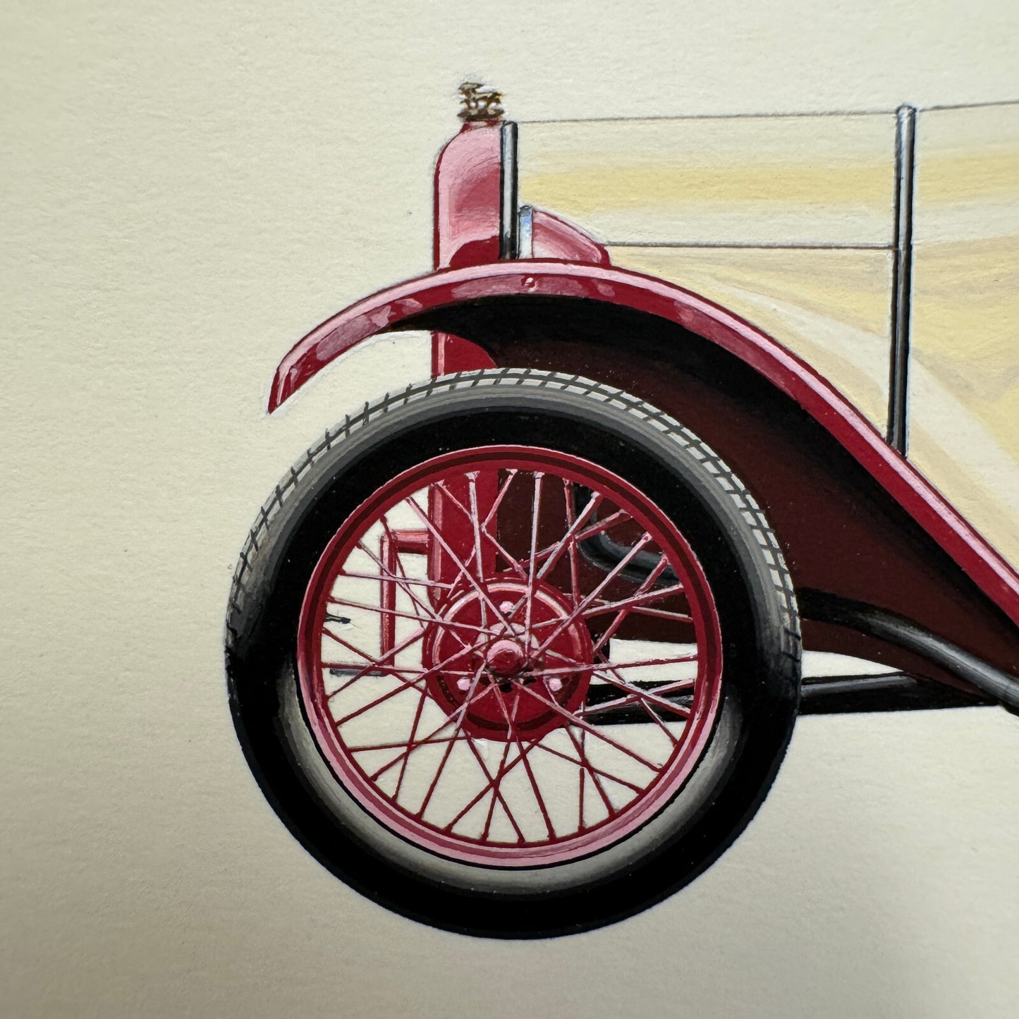 1928 Dixi Tourer Car Automobile Illustration Art Drawing Hand Drawn Robert Preis