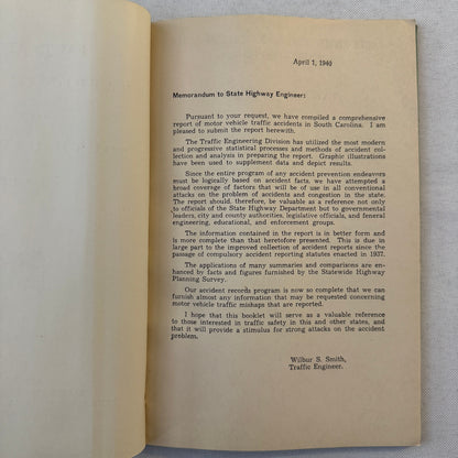 1939 South Carolina Facts about Traffic Accidents Car Automobile Report Book