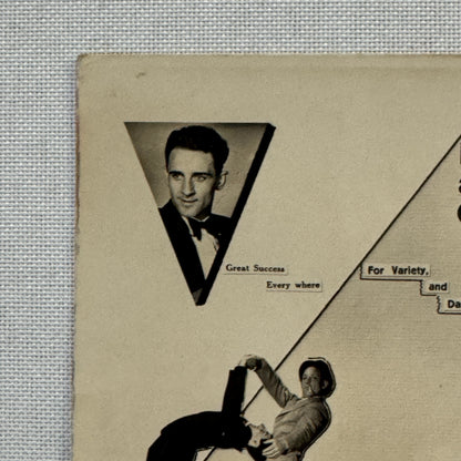 Vintage Circus Comedian Acrobat Act Postcard Post Card Kehn and Carlo