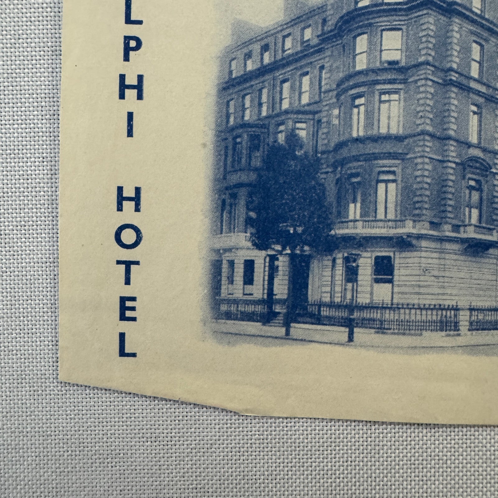 Vintage Hotel Travel Label Adelphi Hotel London UK