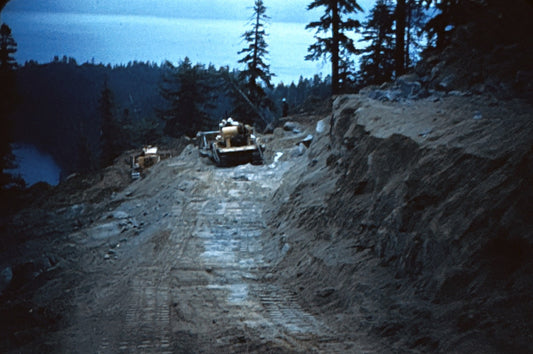 35mm Slide Vintage Image California Highway Construction Equipment Tractor