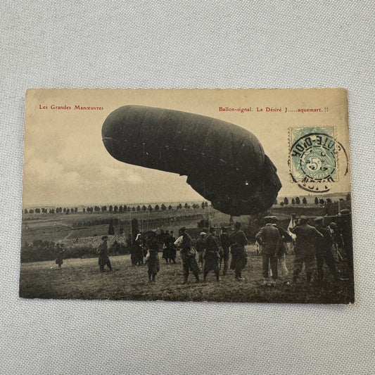 Vintage Zeppelin Airship Dirigible Postcard Post Card French