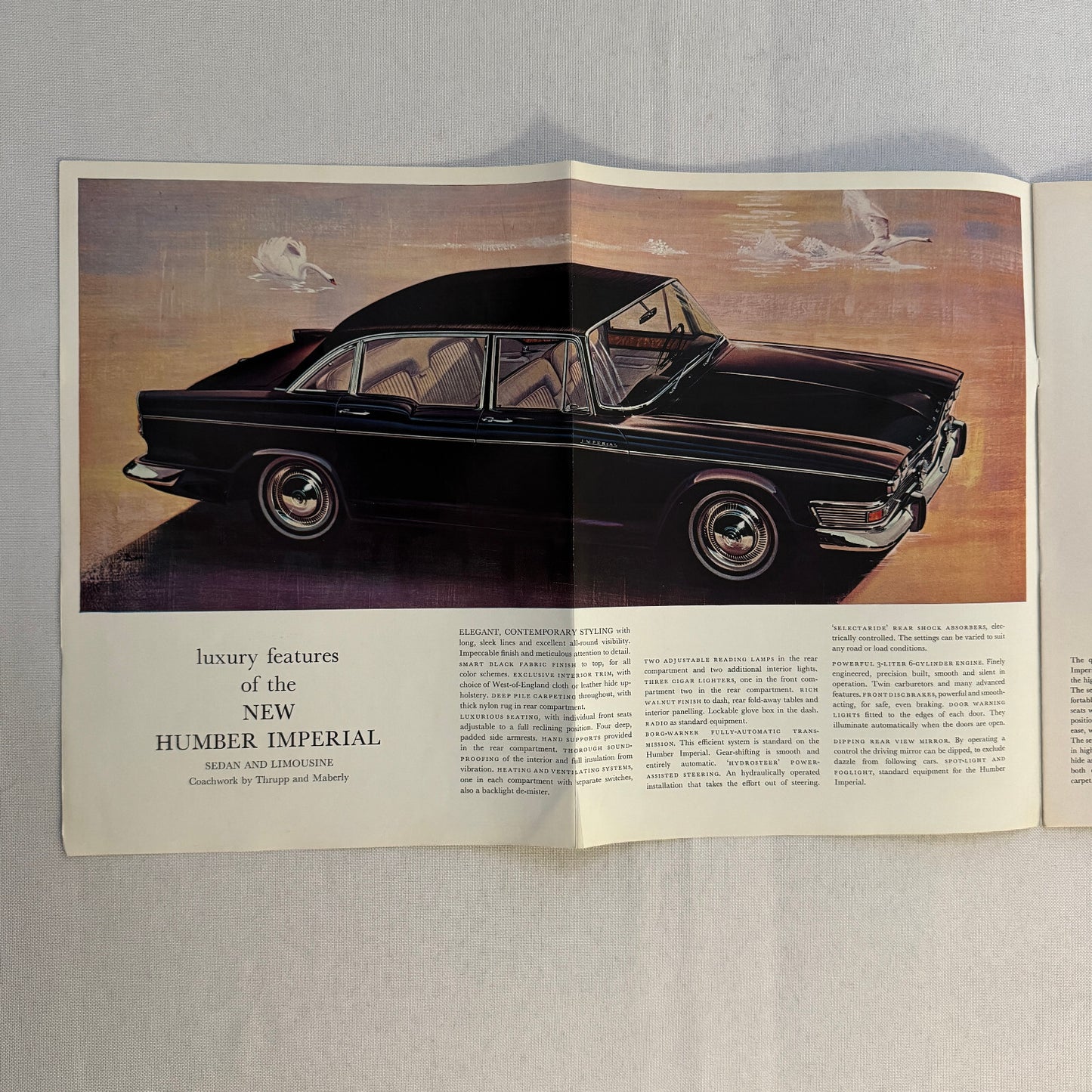 Humber Super Snipe and Humber Imperial Car Sales Brochure Catalog Vintage