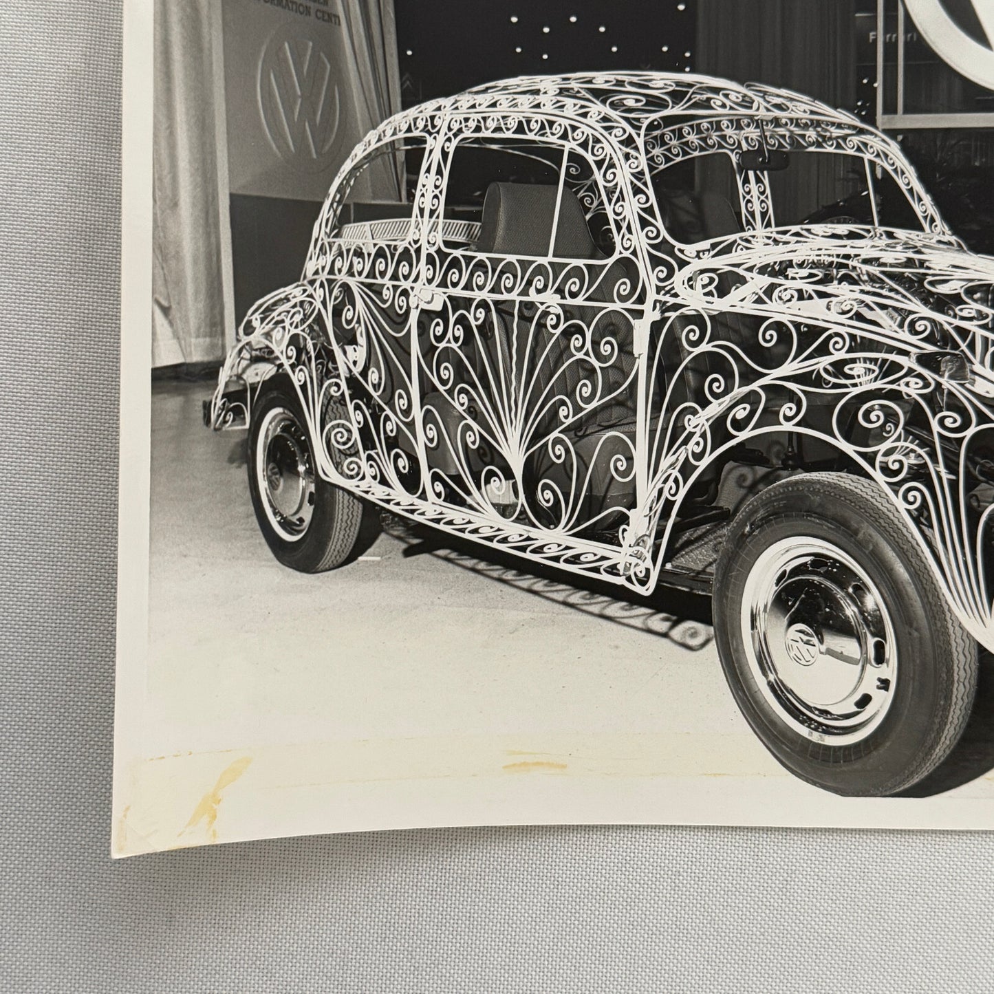 Vintage Volkswagen VW Beetle Wrought Iron Sculpture Concept Car Art Photograph