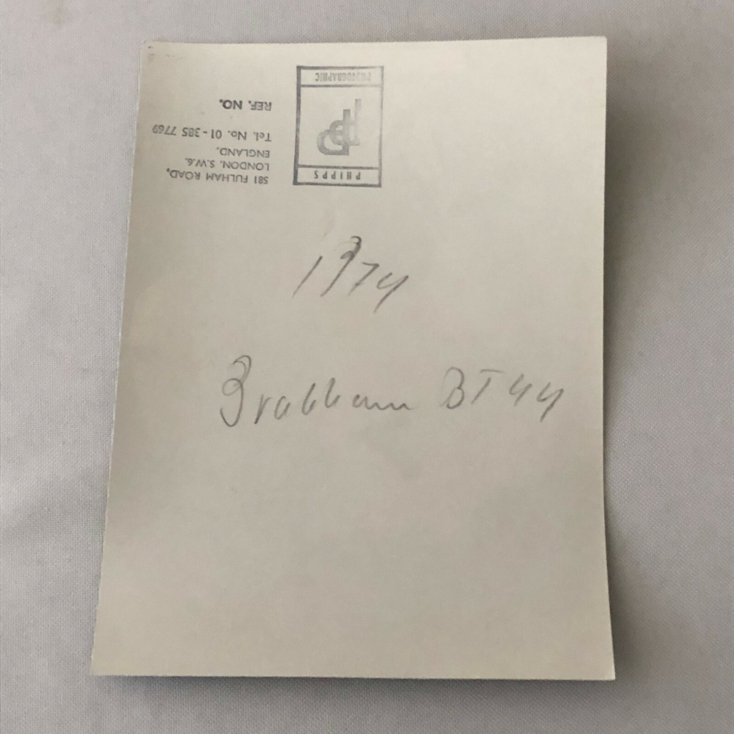 Vintage Brabham Racing BT 44 Car Press Photo Photograph Richard Robarts 