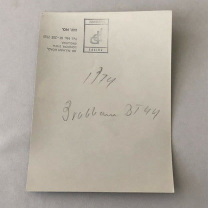 Vintage Brabham Racing BT 44 Car Press Photo Photograph Richard Robarts 