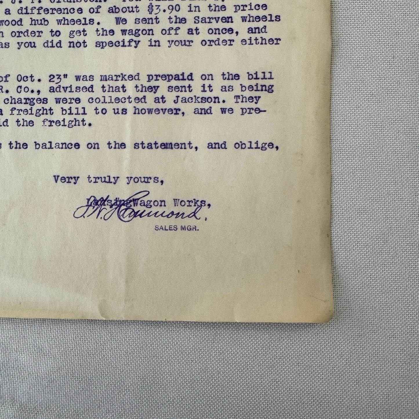 Lansing Wagon Works Wagons Carriages Vintage Document Letterhead Letter 1907