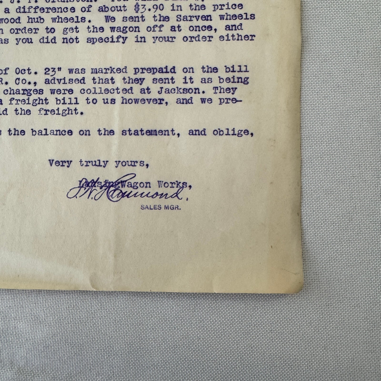 Lansing Wagon Works Wagons Carriages Vintage Document Letterhead Letter 1907