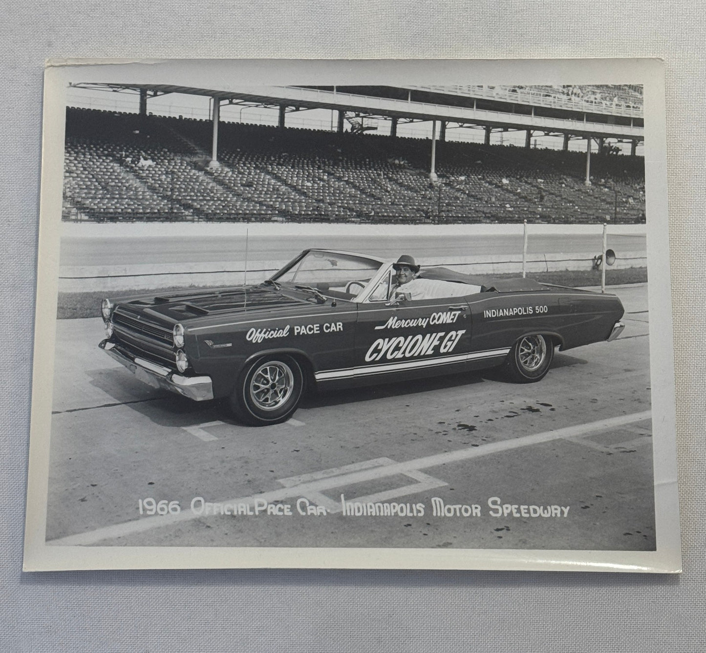 Vintage Indy 500 Racing Photo 1966 Mercury Comet Cyclone GT Pace Car Photograph