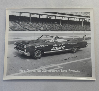 Vintage Indy 500 Racing Photo 1966 Mercury Comet Cyclone GT Pace Car Photograph