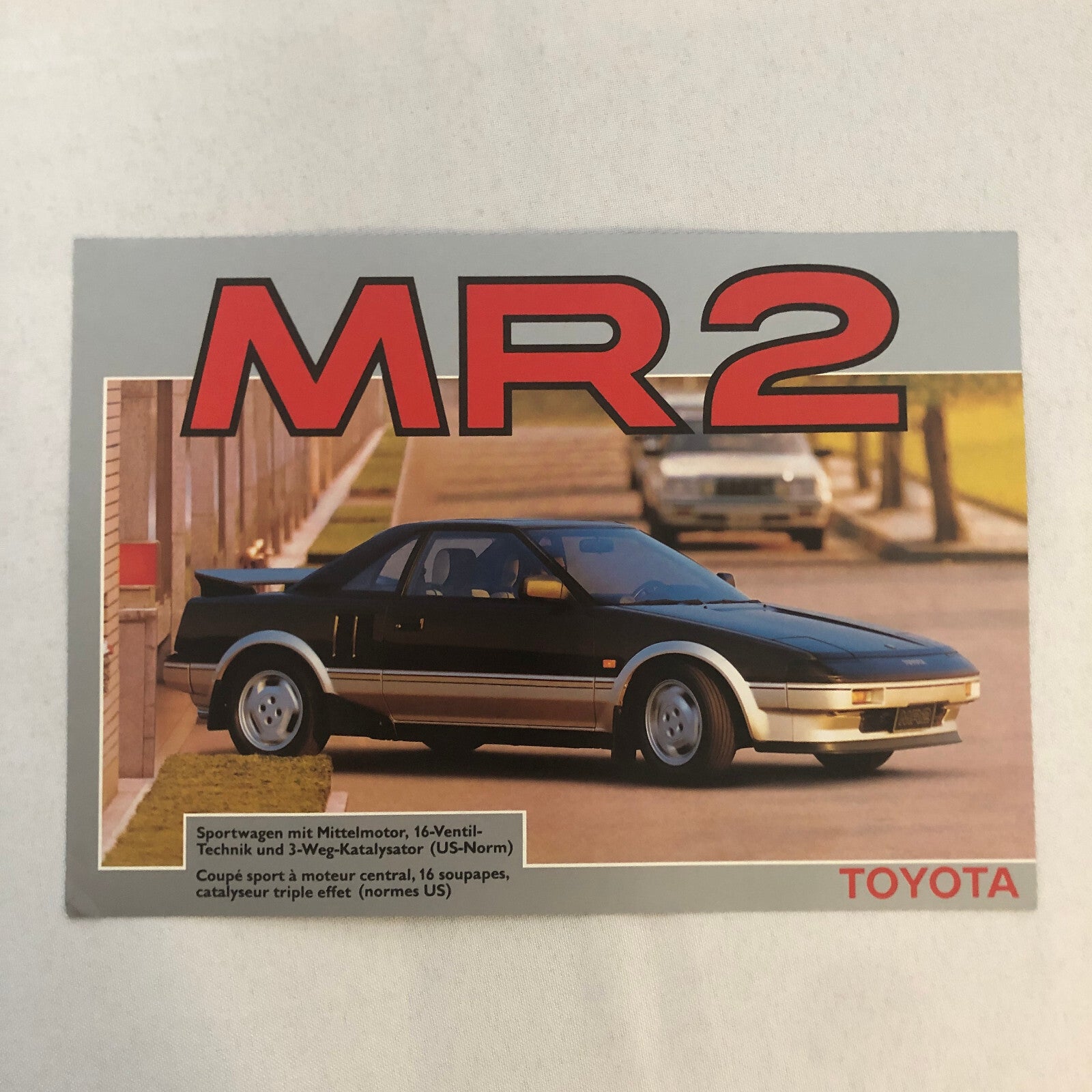 Vintage Toyota MR2 Car Sales Brochure Catalog Advertising German and French Text