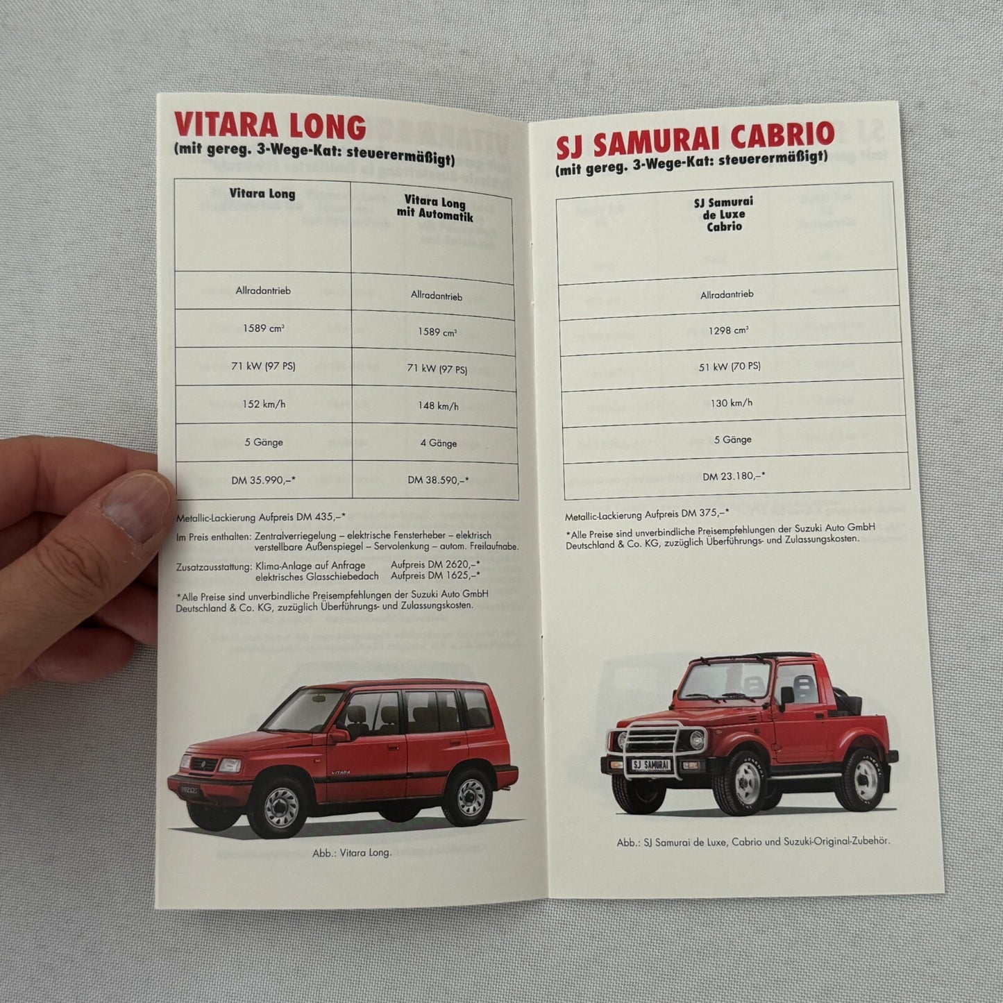 1993 Suzuki Press Kit Brochure German Suzuki Swift Samurai Vitara Super Carry