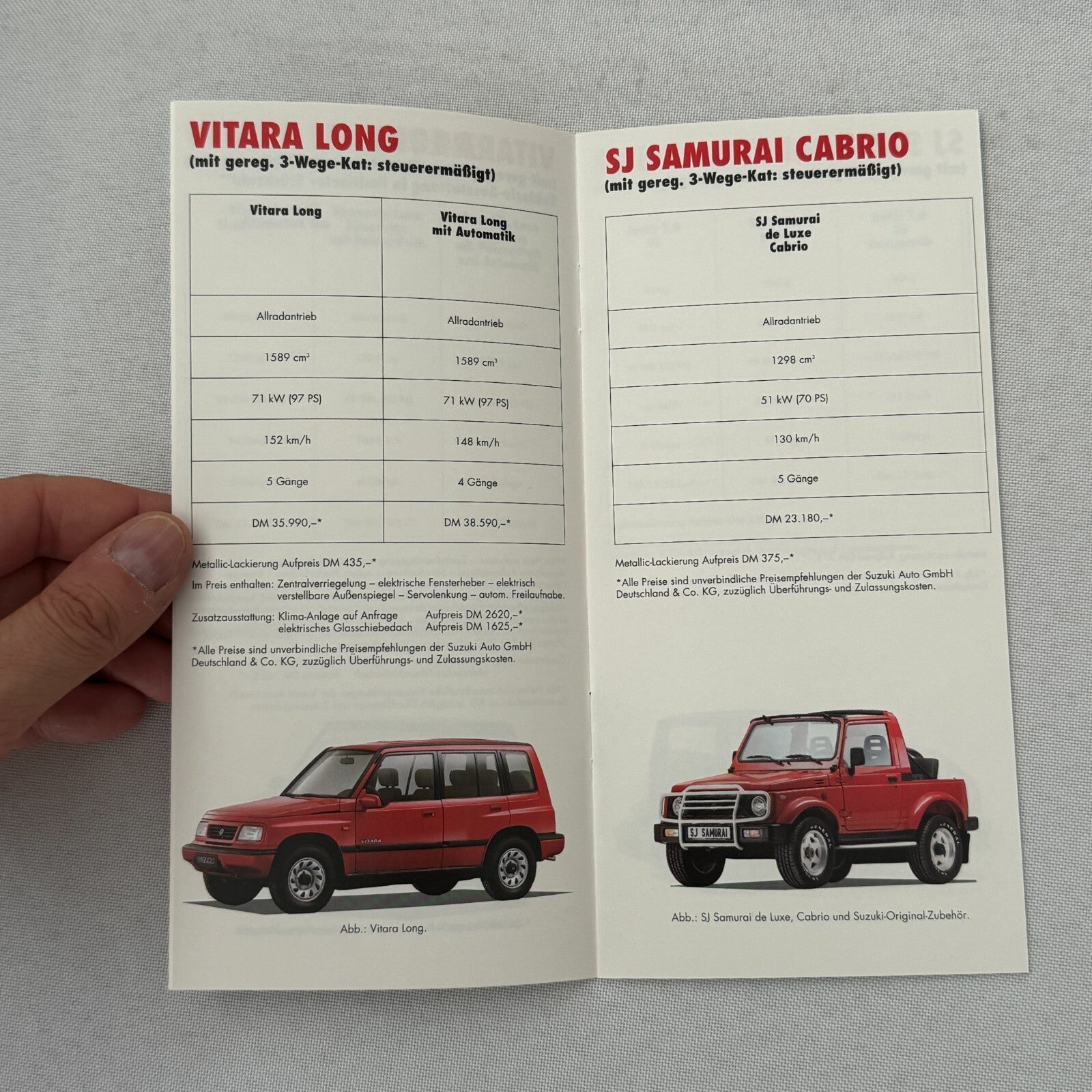 1993 Suzuki Press Kit Brochure German Suzuki Swift Samurai Vitara Super Carry