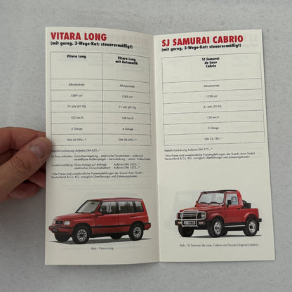 1993 Suzuki Press Kit Brochure German Suzuki Swift Samurai Vitara Super Carry