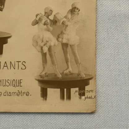 Roller Skating Acrobat Performing Act Circus Postcard The Two Diamonds Vintage