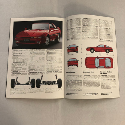 Vintage Toyota Supra Turbo Sales Brochure Catalog French German Italian Text