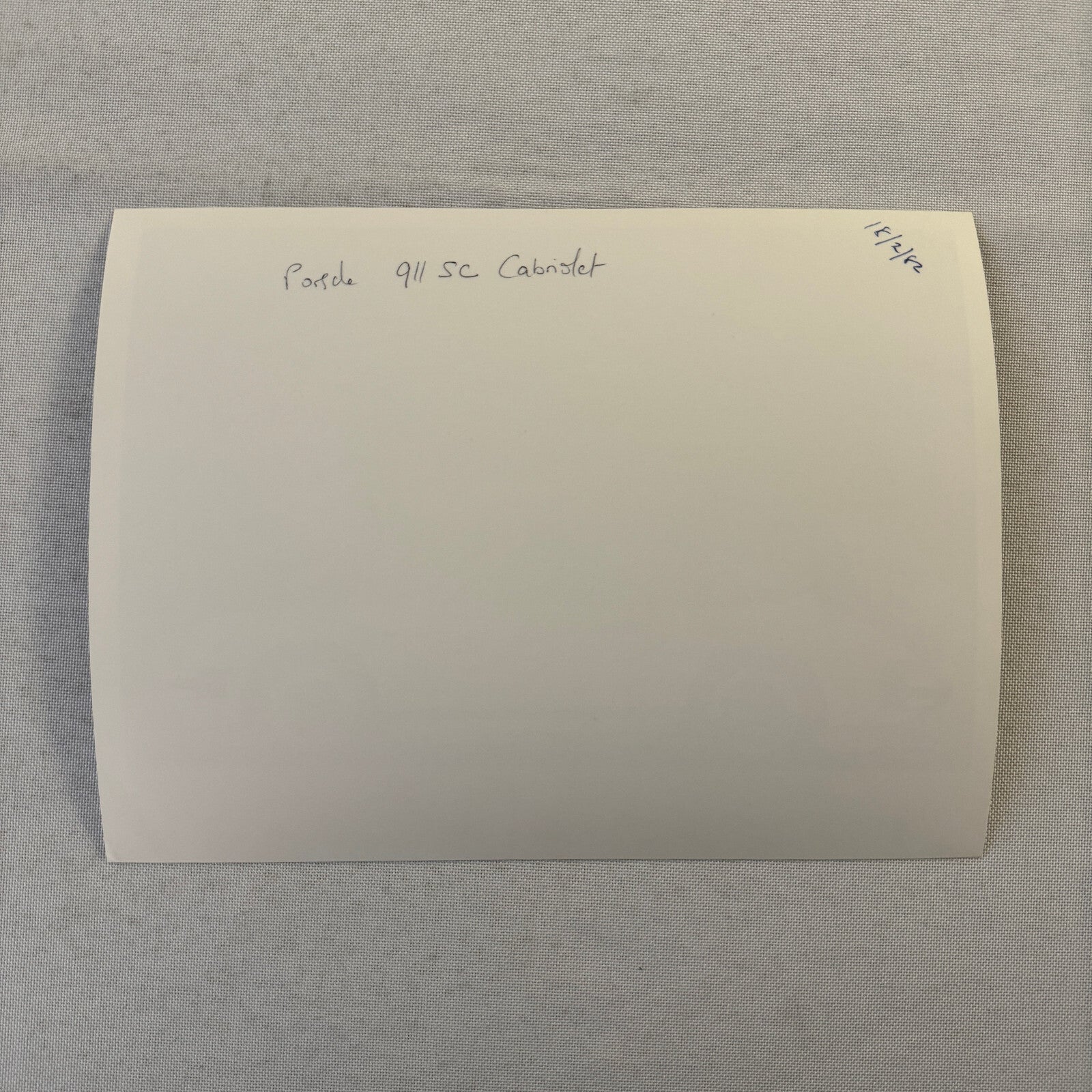 Porsche 911 SC Cabriolet Convertible Car Factory Press Photo Photograph