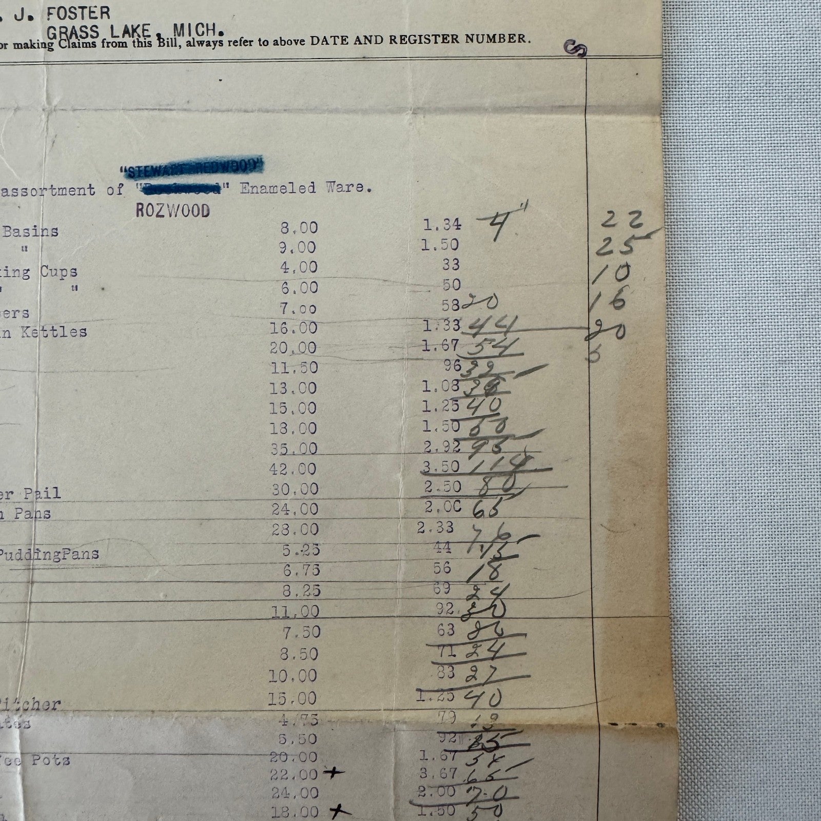 McIntosh Hardware Corporation Cleveland 1908 Receipt Invoice Document Antique
