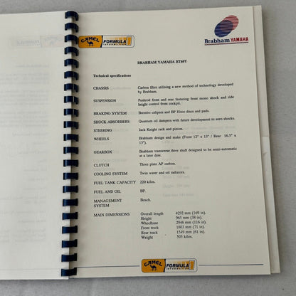 Camel Formula One Racing Press Kit Brochure Nelson Piquet Nigel Mansell 1991