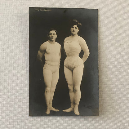 Circus Performer Real Photo Postcard Post Card RPPC The Sandwinas